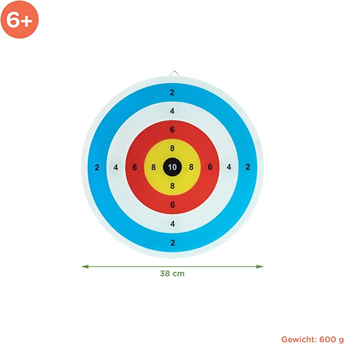 Kleine Armbrust mit 3 Pfeilen, Köcher und Zielscheibe | Kinder Holzspielzeug