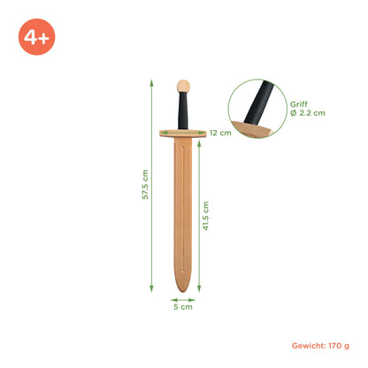 Zweischneidiges Schwert (57 cm) mit gerader Parierstange