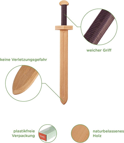 Spielzeug Schwert aus Echtholz, 57 cm lang